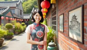 チャイナドレスで記念撮影を満喫
