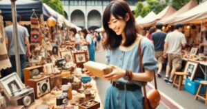 週末マーケットで掘り出し物探し